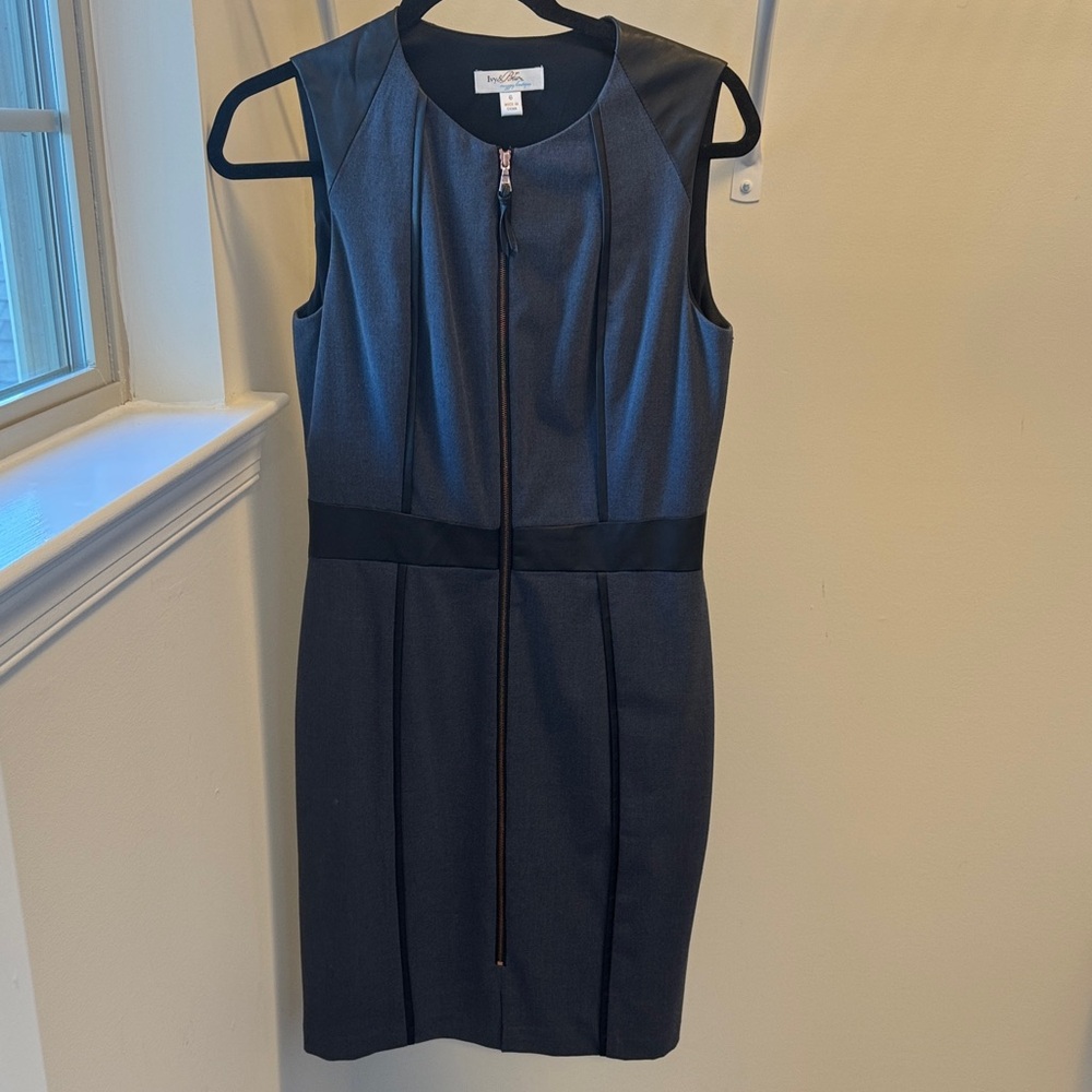 Black and Navy Sleeveless Midi Dress